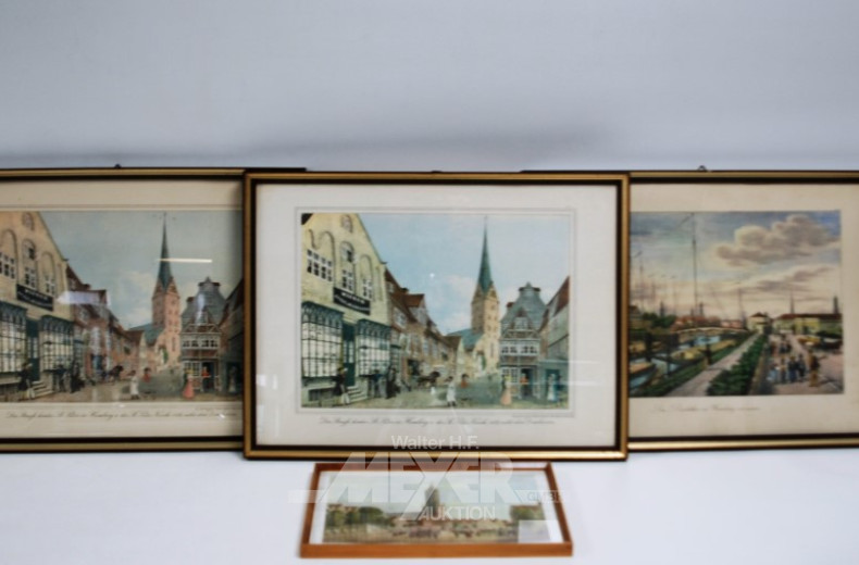 6 div. Bilder u.a. Hamburgensien,