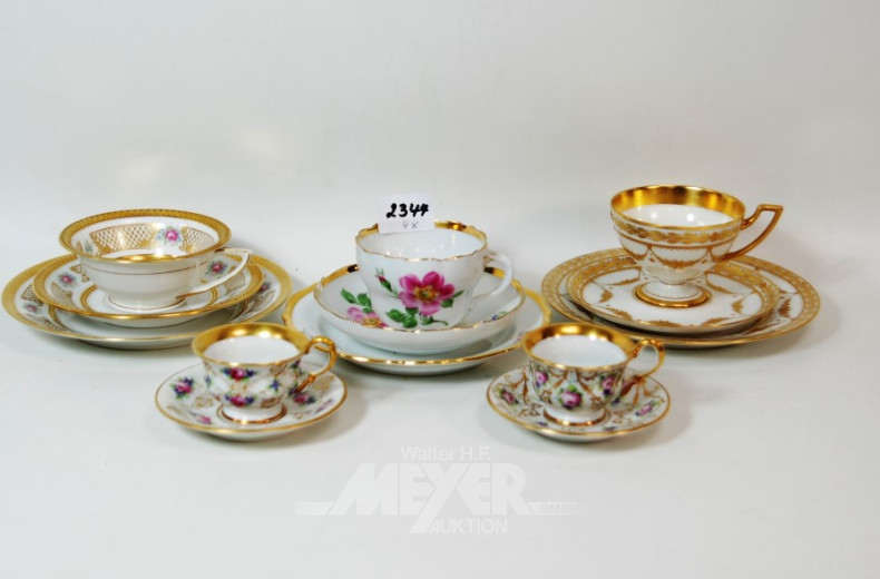 4 Porz.-Sammeltassen u.a. CT-Altwasser,