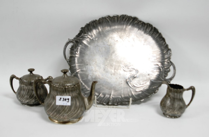 Zinn- Kaffee-Service, 4-tlg.,