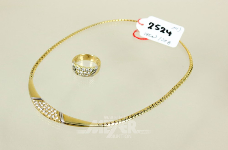 Schmuckgarnitur, 585er GG, 2-tlg.,