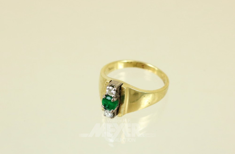 Damenring, 585er GG, besetzt mit