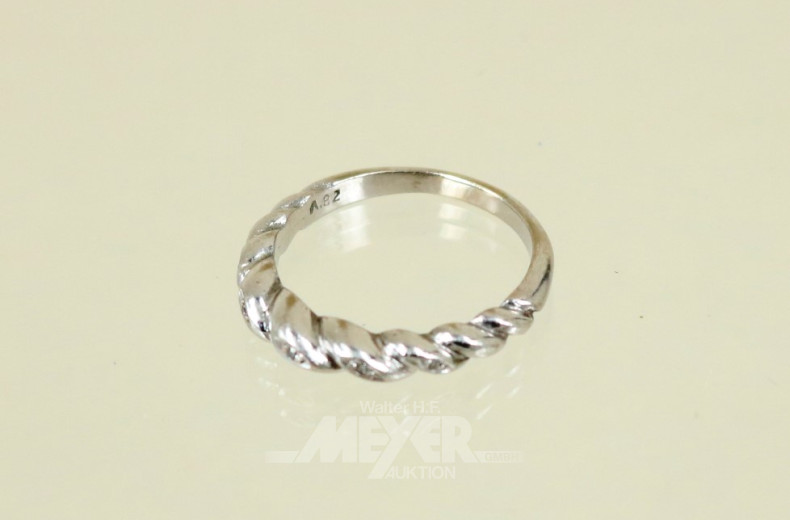 schmaler Ring, 750er WG, besetzt