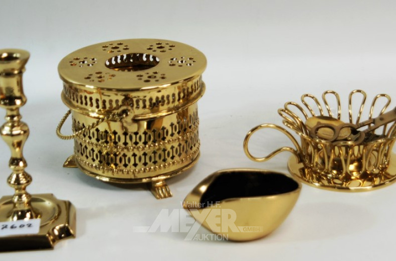 Posten Messingteile u.a. Stövchen,