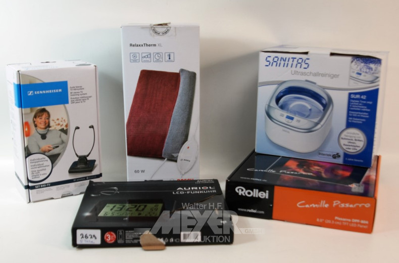 5 elektr. Geräte: Kopfhörer, Relax Therm,