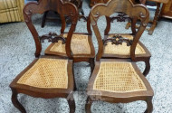 4 Barock-Stil-Stühle, Nußbaum