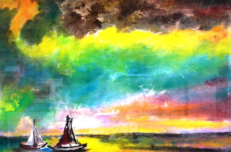 Aquarell ''Segelboote''
