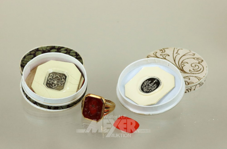 Siegelring, 585er GG, mit Carneol