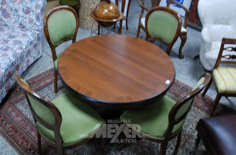 Essgruppe bestehend aus 1 runder Tisch,