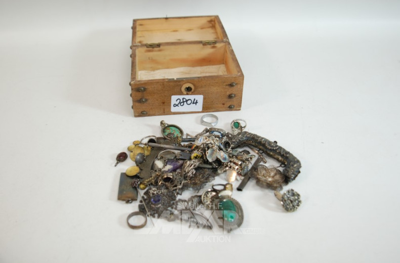 Posten versch. Silberschmuck: Armbänder,