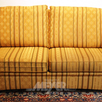 Sofa, 2-sitzig, Bezug goldfarbig