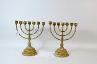 Paar Chanukka-Leuchter, Messing