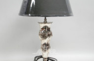 Tischlampe, Lampenfuß silberfarben,