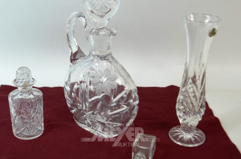 5 Teile Glas u. Kristall: