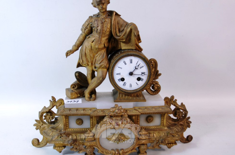 figürl. Kaminuhr, Fuß beschädigt