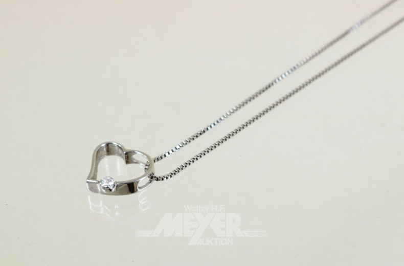 Kettchen, 585er WG, mit Herzanhänger