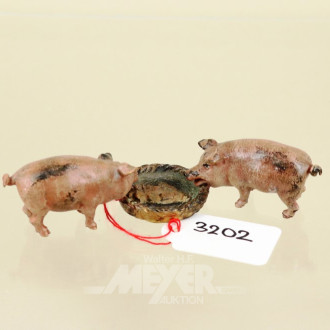 Wiener-Bronze-Figur  ''2 Schweine am