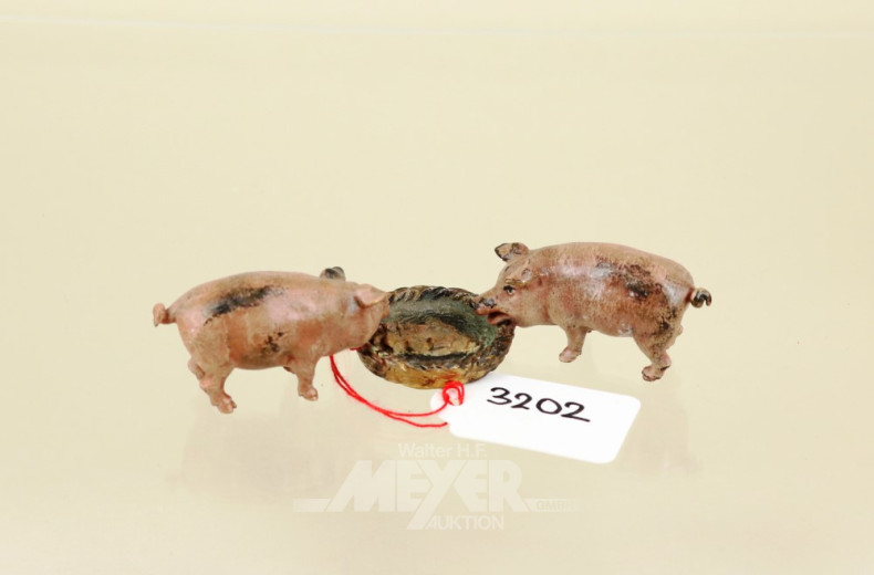 Wiener-Bronze-Figur  ''2 Schweine am