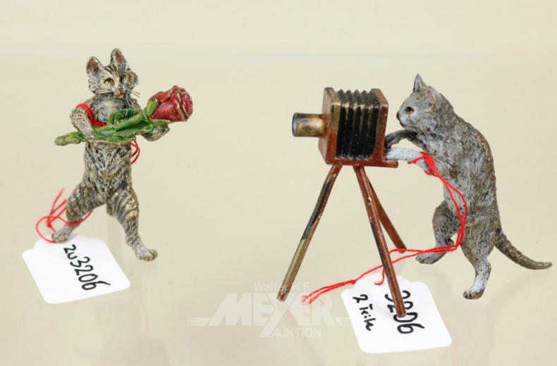 Wiener-Bronze-Figur  ''Katze mit Kamera