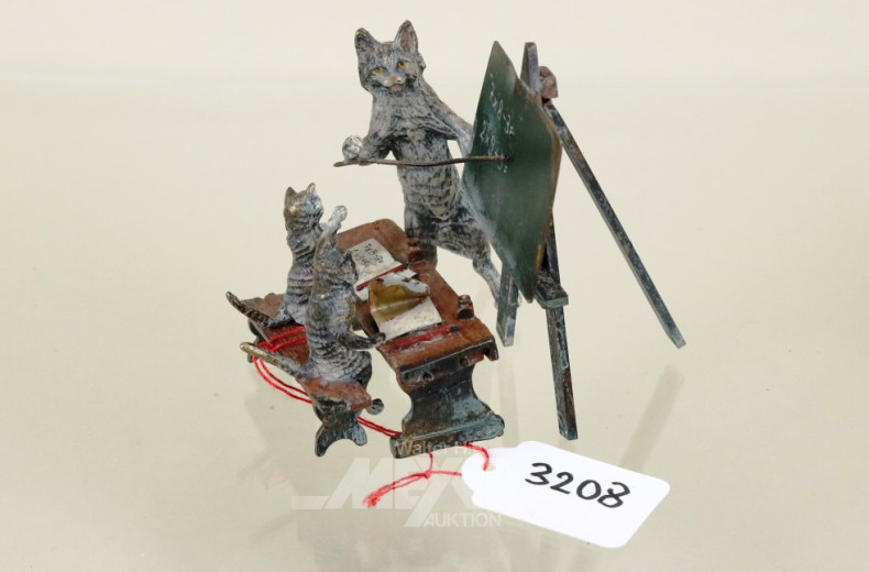Wiener-Bronze-Figur  ''Katzenschule''