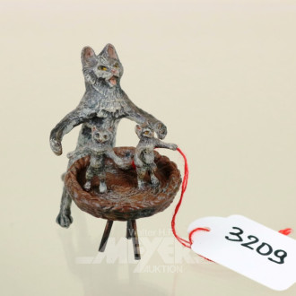 Wiener-Bronze-Figur  ''2 Katzen auf