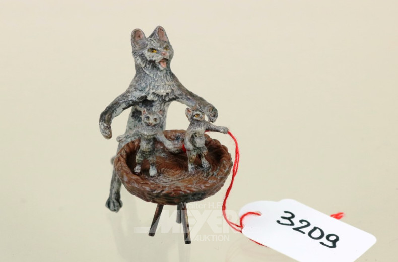 Wiener-Bronze-Figur  ''2 Katzen auf