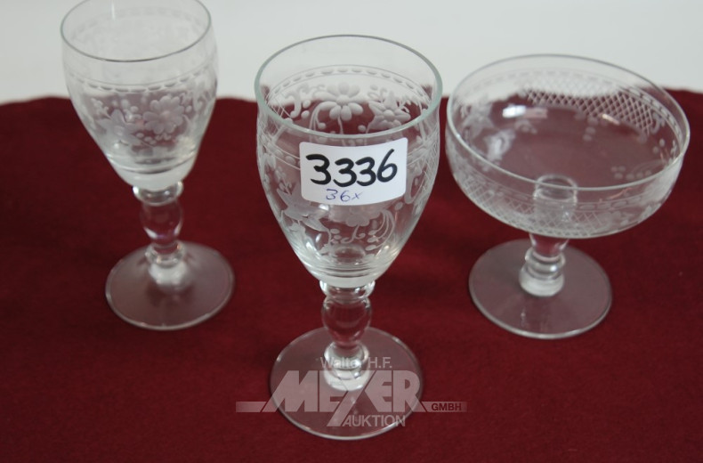 Posten Kristall Gläser, ca. 36 Stück