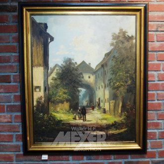 Gemälde ''Dorfstraßenszene''
