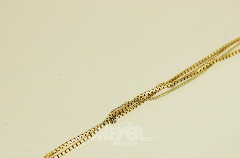 2 versch. Halsketten, 585er GG