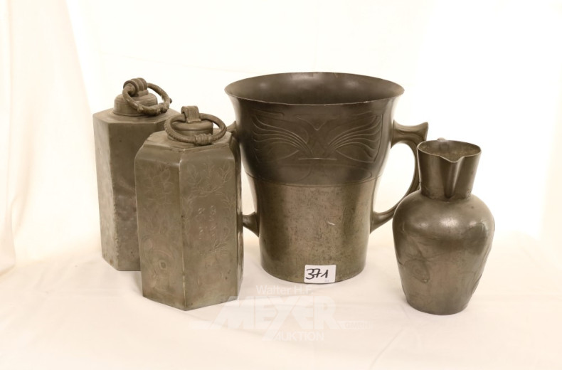 Sektkühler im Jugendstil, Zinn