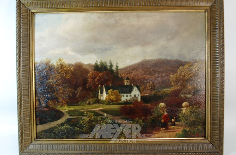 Gemälde ''Gutshof in den Bergen'',