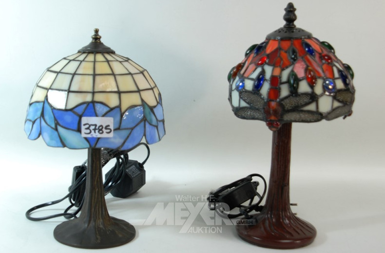 2 Tischlampen, Tiffanystil