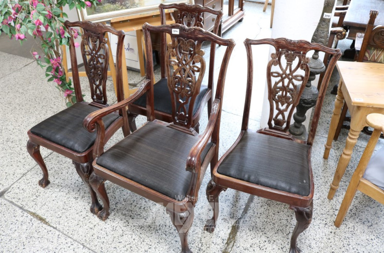 2 Armlehnstühle und 4 Stühle,