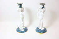 Paar figürl. Kerzenleuchter,