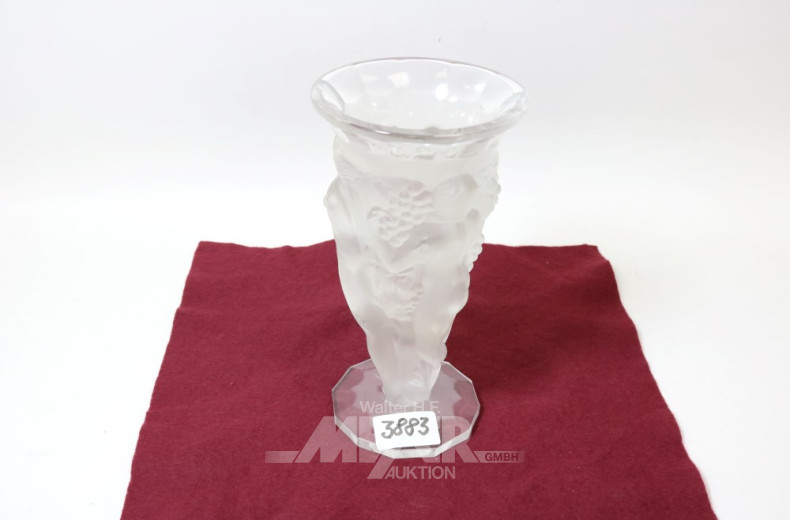 Kristall-Vase im Jugendstil, nicht