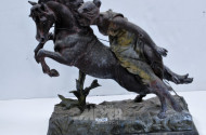 gr. Zinkgußfigur, ''Reitende'',