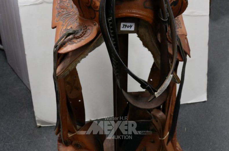 Westernsattel, Leder