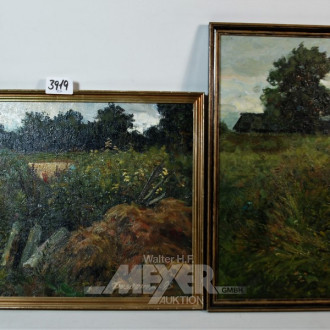 Paar Gemälde ''russ. Landschaft''