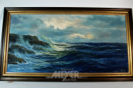 Gemälde ''Steilküste mit Brandung''