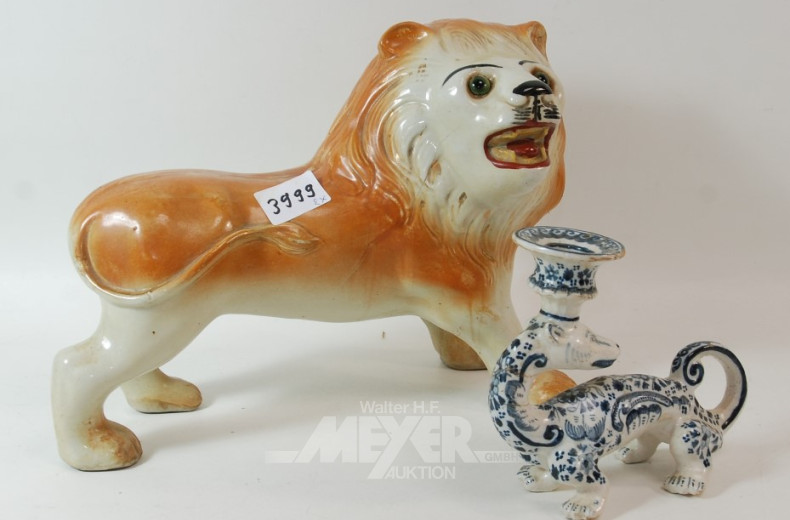 Keramik-Figur ''Löwe'', Haarriß