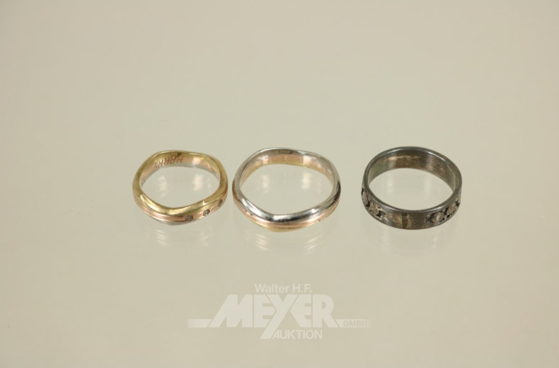 2 Freundschaftsringe, 585er GG/WG/RG