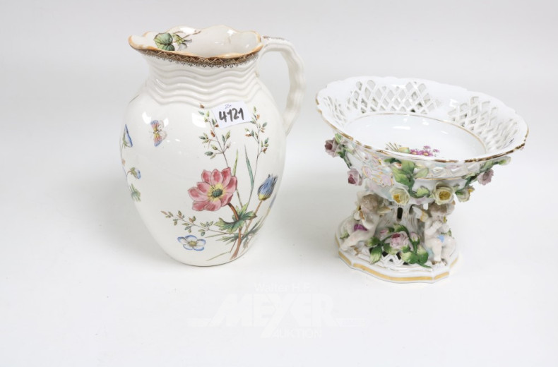 Porz.-Tischaufsatz, tlw. bestoßen und