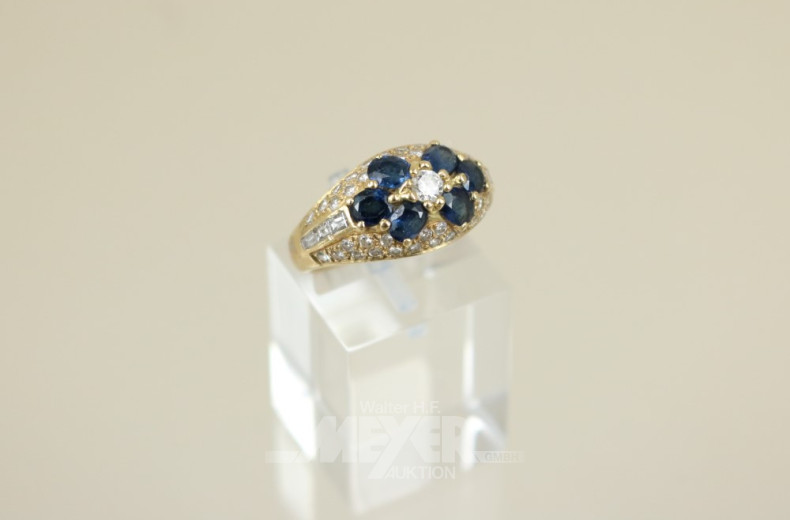 Damenring, 750er GG, besetzt mit