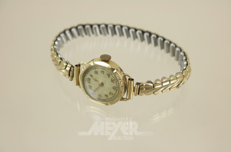 Damenarmbanduhr, 585er GG,