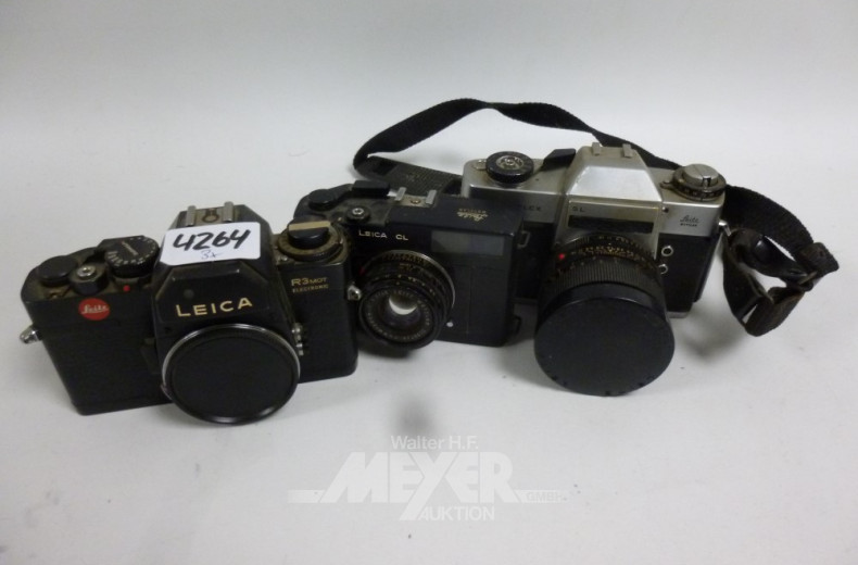 3 versch. Fotokameras LEICA