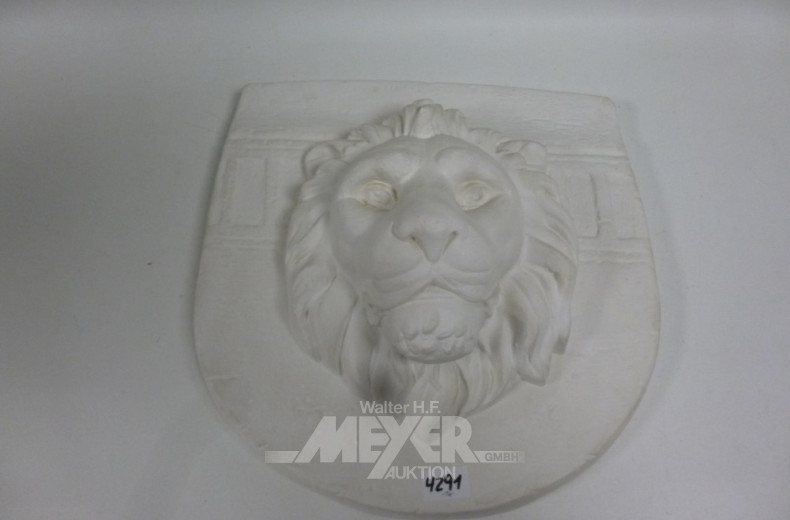 Wandrelief, Löwenkopf, 45 x 43 cm