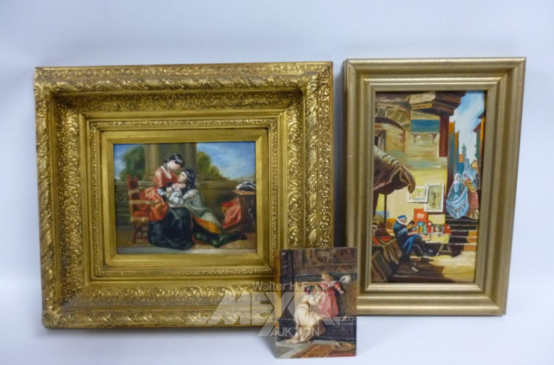 3 versch. Bilder, teilw. gerahmt