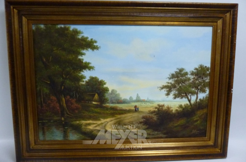 gr. Gemälde, ''Landschaft mit Staffagen''