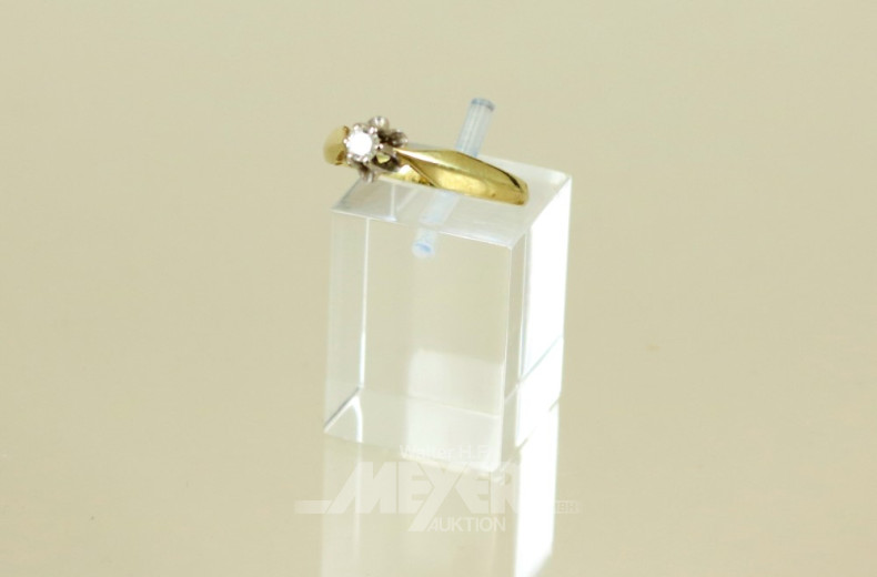 Damenring, 585er GG, mit 1 Brillant