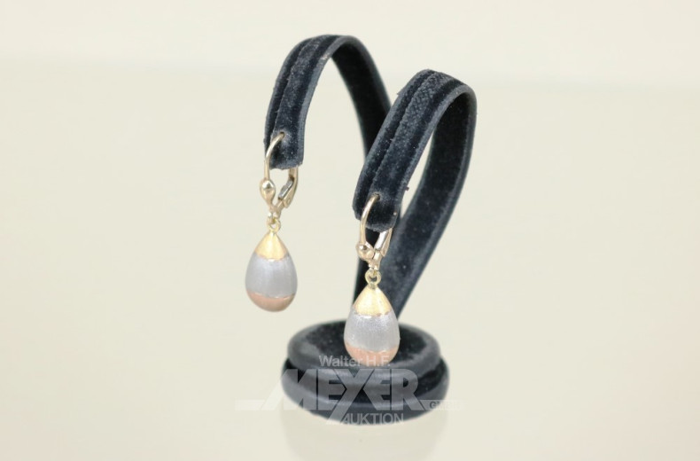 Paar Ohrringe, 585er GG