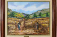 Gemälde ''Getreide-Ernte im Gebirge''